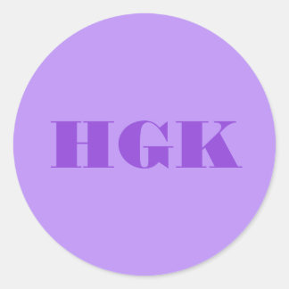 Lavendel Paarse Monogram Ronde Sticker