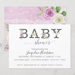 Lavendel Paarse n Witte Bloemen Meisje Baby show Kaart
