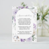 Lavendel Paarse pioenen Bloemenverblijf Informatiekaartje (Staand voorkant)