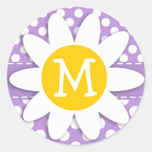 Lavendel Paarse polka stippen Ronde Sticker (Voorkant)