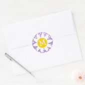 Lavendel Paarse polka stippen Ronde Sticker (Envelop)