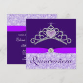  lavendel Paarse Quincenera Kaart (Voorkant / Achterkant)