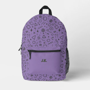 lavendel paarse retro patroon bedrukte rugzak