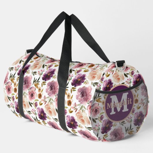 Lavendel Paarse roze bloemige Rozen groot Plunjezak (Rechterhoek)