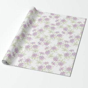 Lavendel Paarse Rozen Bruiloft Cadeaupapier
