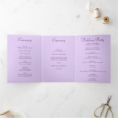 Lavendel Paarse Rozen Huwelijksprogramma's Drieluik Programma (Binnen)