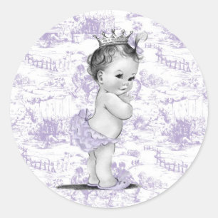 Lavendel Paarse  Toile Baby shower Stickers
