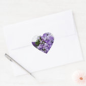 Lavendel Paarse tulp bruiloft boeket Hart Sticker (Envelop)