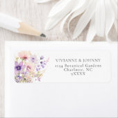 Lavendel Paarse Violet Bloemen Wildbloemen Bruilof Etiket (Insitu)