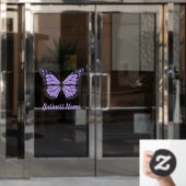 lavendel paarse vlinder logo raamsticker (Kantoordeur)
