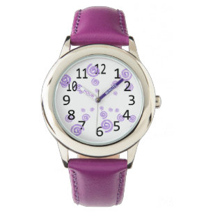 Lavendel Paarse wervelingen Wervelhorloges Horloge