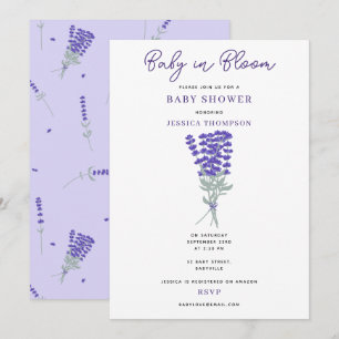 Lavendel Paarse Wilde Bloem Baby in Bloei Shower Kaart