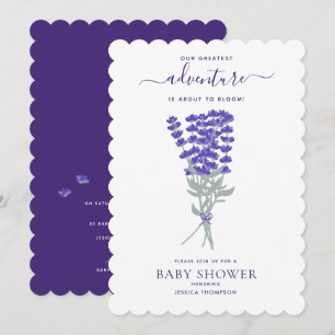 Lavendel Paarse Wilde Bloem Bloemige Baby Borrel Kaart