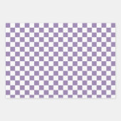 Lavendel Paarse wit geruit Inpakpapier Vel (Voorkant 3)