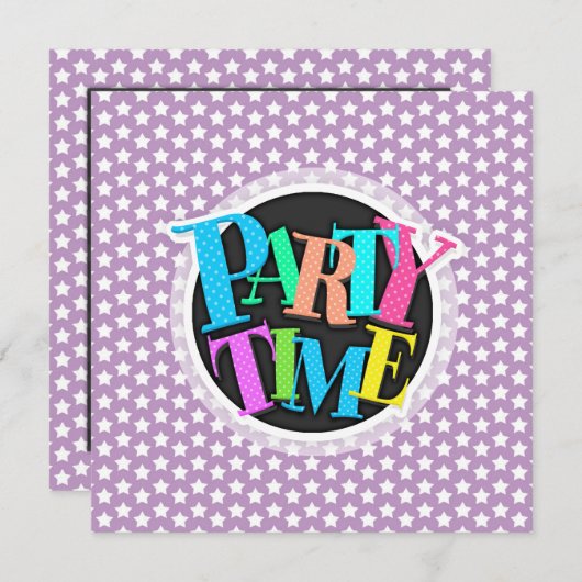 Lavendel Paarse & witte sterren Kaart (Voorkant / Achterkant)