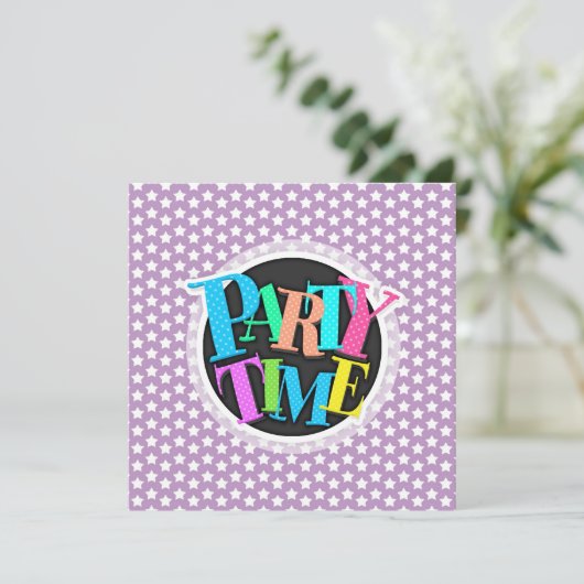 Lavendel Paarse & witte sterren Kaart (Staand voorkant)