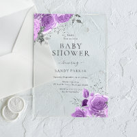 Lavendel Paarse & Zilveren Baby shower