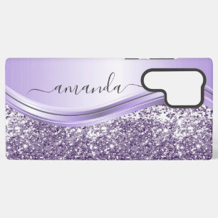 Lavendel Pailletten Glitter Handgeschreven Kalligr Samsung Galaxy Hoesje