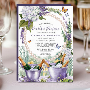 Lavendel Parels en Prosecco Tuin Bruidsdiner Kaart