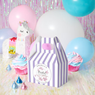 Lavendel Parisian Strepen Bruidsmeisjesfeest Bedankdoosjes
