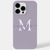Lavendel Pastel Script Monogram Aangepaste Naam Case-Mate iPhone Case (Achterkant)