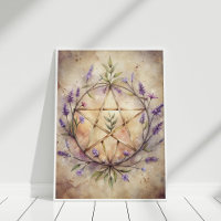 Lavendel Pentacle Wall Art - Zachte heks Home Deco