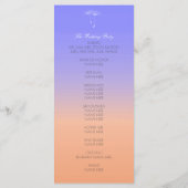 Lavendel perzik pastel ombre bruiloft programma (Achterkant)