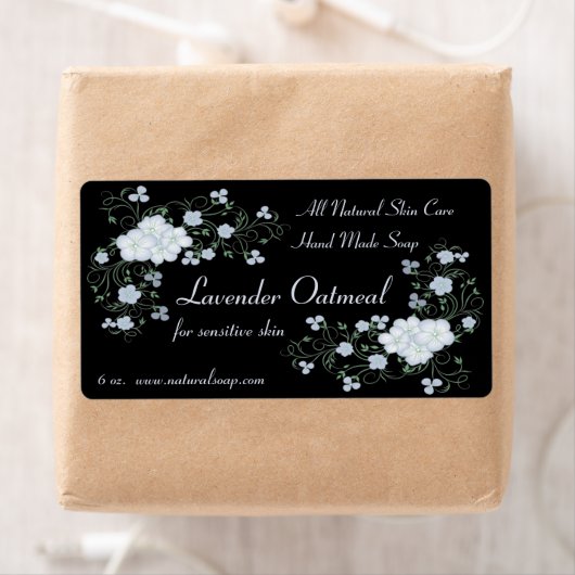 Lavendel Phlox bloesems en wijnstokken handgemaakt Etiket (Insitu)