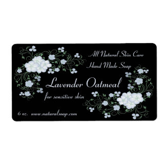 Lavendel Phlox bloesems en wijnstokken handgemaakt Etiket