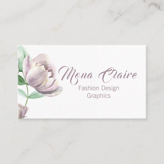 Lavendel Pioen Bloom Visitekaartje (Voorkant)