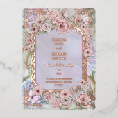 Lavendel Pioen Bruiloft Folie Uitnodiging (Voorkant)