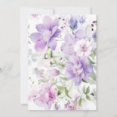 Lavendel pioen ontvangst alleen uitnodiging (Achterkant)