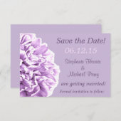 Lavendel Pioen Save the Date Trouwkaart (Voorkant / Achterkant)