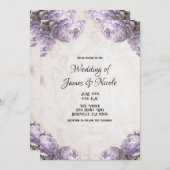 Lavendel Pioenbloemen rustieke bruiloft Kaart (Voorkant / Achterkant)