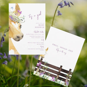 Lavendel Pony Wildflower Het is een Meisje Baby sh Kaart