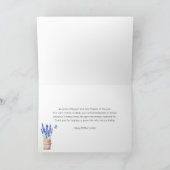 Lavendel Pot Waterverf Moederdag Kaart (Binnen)