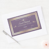 Lavendel Product Label met Goud Lijst en Logo (Envelop)