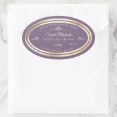 Lavendel Product Label met Goud Lijst en Logo (Tas)