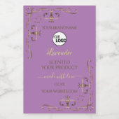 Lavendel Productlabel Gold hoek toevoegen Logo Voedselcontainer Etiket (Enkel label)