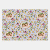 Lavendel Queen Bee & Gold Crown Foto Inpakpapier Vel (Voorkant)