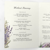 Lavendel Regal Gevouwen Trouwprogramma Drieluik Uitnodiging (Binnenzijde eerst)