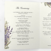 Lavendel Regal Gevouwen Trouwprogramma Drieluik Uitnodiging (Binnenzijde eerst)
