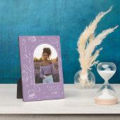 Lavendel Retro Foto Afstuderen Keepsake Fotoplaat (Zijkant)