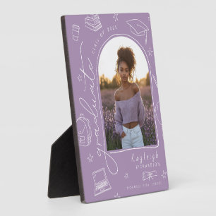 Lavendel Retro Foto Afstuderen Keepsake Fotoplaat