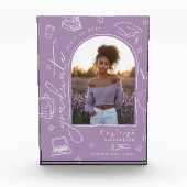 Lavendel Retro Hand getrokken Afstuderen fotoblok (Voorkant)