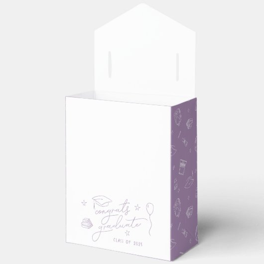 Lavendel Retro Hand getrokken gepersonaliseerd Afs Bedankdoosjes (Open)