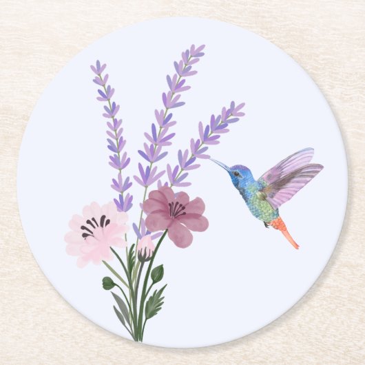 Lavendel ronde Onderzetter set (Voorkant)