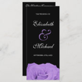 Lavendel Roos en zwart huwelijksprogramma Programma (Voorkant / Achterkant)