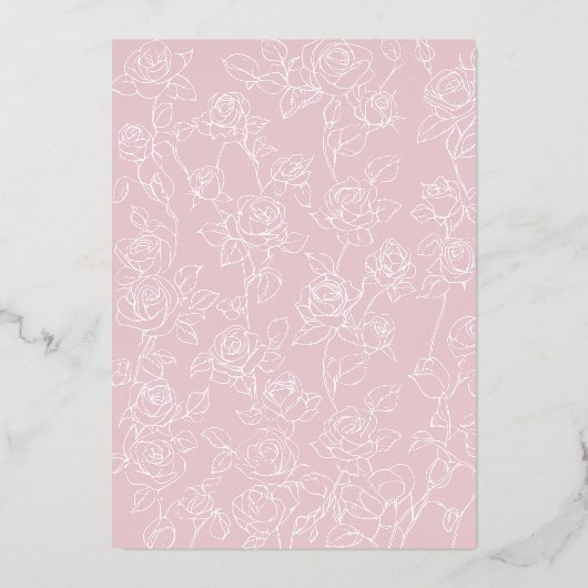 Lavendel Roze Bloemboog Vlinder Trouwgoud Folie Uitnodiging (Achterkant)