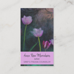 *~* Lavendel Roze Grijze Tulp Shabby Grunge Visitekaartje